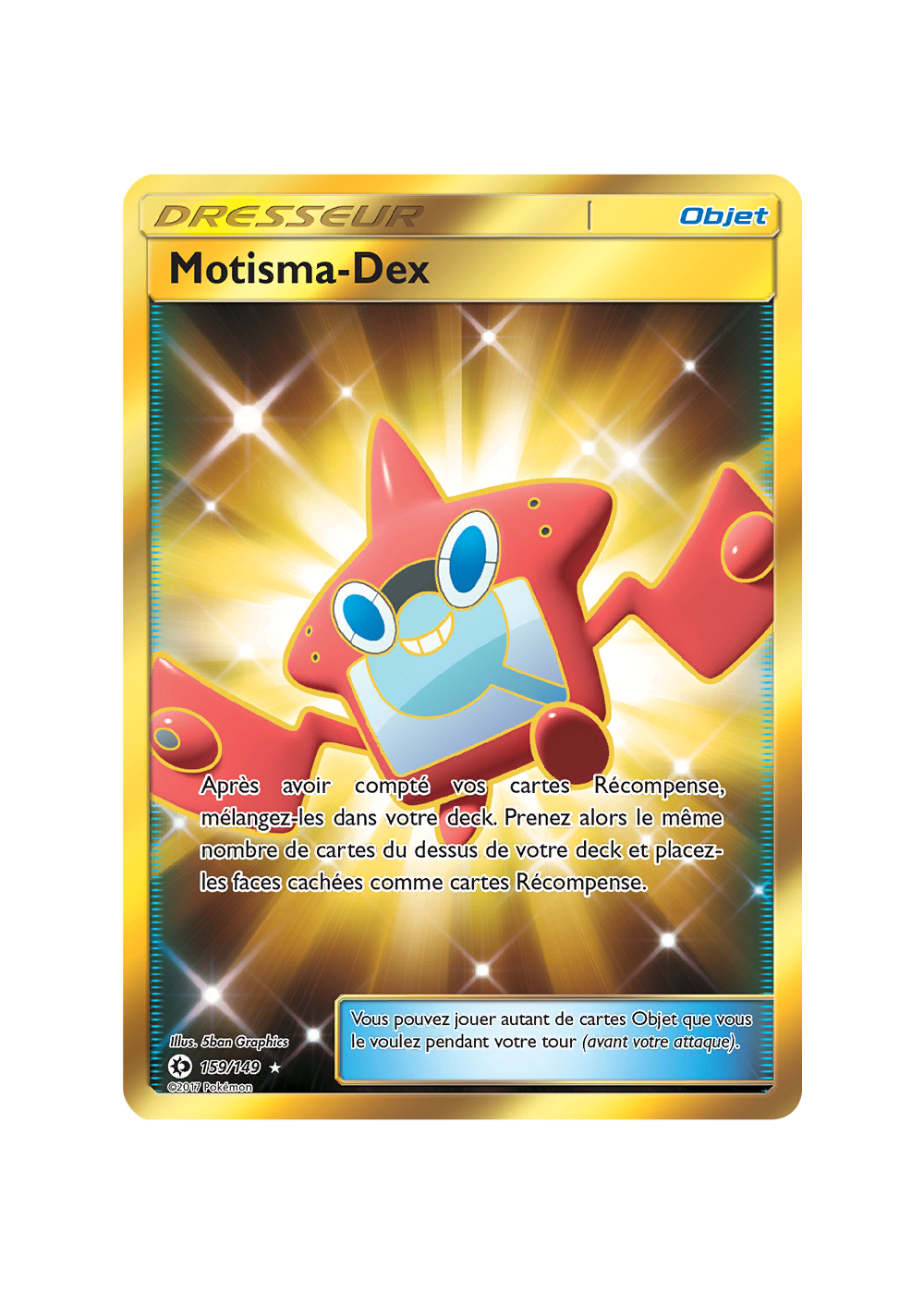 gold rotom dex pokemon card 159/149 Secret Rare (Sun & Moon Base Set) + TitanCards Toploader Toys Single card Originally released February 3 Carte Pokmon Motisma-Dex 159/149 Gold