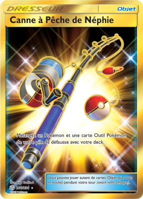 Carte Pokémon Canne à Pêche de Néphie 266/236 Gold Éclipse Cosmique