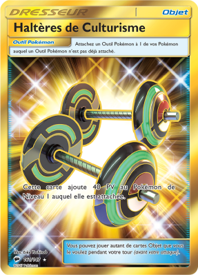 Carte Pokémon Haltères de Culturisme 161/147 Gold Ombres Ardentes