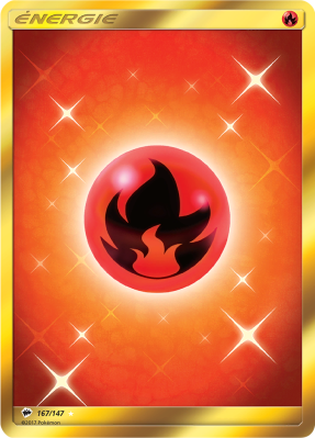 Carte Pokémon Énergie Feu de base 167/147 Gold Ombres Ardentes