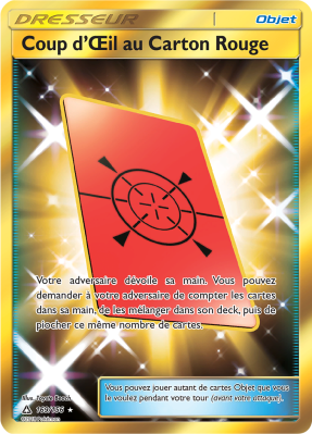 Carte Pokémon Coup d'Œil au Carton Rouge 169/156 Gold Ultra-Prisme