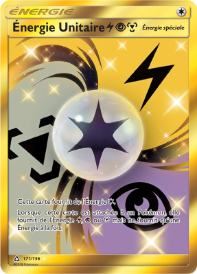 Carte Pokémon Énergie Unitaire Électrique Psy Métal 171/156 Gold Ultra-Prisme