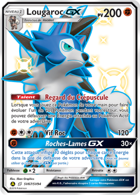 Carte Pokémon Lougaroc-GX SV67/SV94 Ultra Rare Destinées Occultes