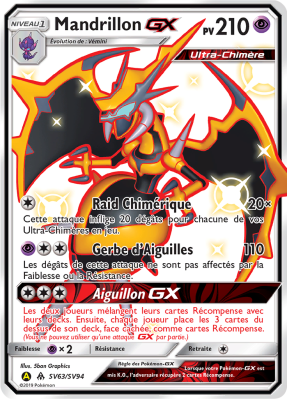 Carte Pokémon Mandrillon-GX SV63/SV94 Ultra Rare Destinées Occultes