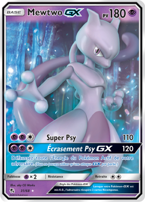 Carte Pokémon Mewtwo-GX 31/68 Ultra Rare Destinées Occultes