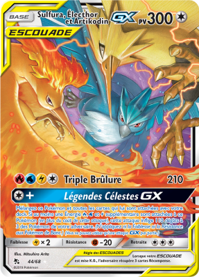 Carte Pokémon Sulfura, Électhor et Artikodin-GX 44/68 Ultra Rare Destinées Occultes