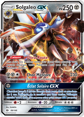 Carte Pokémon Solgaleo-GX 89/149 Ultra Rare Soleil et Lune (JCC)