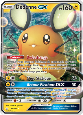 Carte Pokémon Dedenne-GX 57/214 Ultra Rare Alliance Infaillible