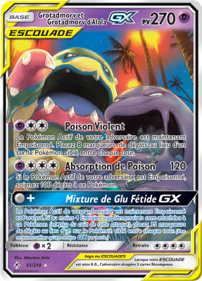 Carte Pokémon Grotadmorv et Grotadmorv d'Alola-GX 61/214 Ultra Rare Alliance Infaillible