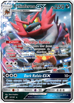 Carte Pokémon Félinferno-GX 97/181 Ultra Rare Duo de Choc