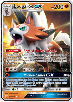 Carte Pokémon Lougaroc-GX 82/181 Ultra Rare Duo de Choc