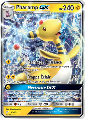 Carte Pokémon Pharamp-GX 43/181 Ultra Rare Duo de Choc