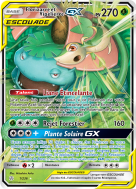Carte Pokémon Florizarre et Vipélierre-GX 1/236 Ultra Rare Éclipse Cosmique
