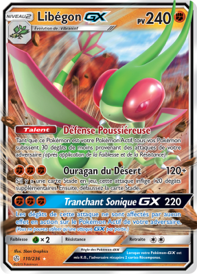 Carte Pokémon Libégon-GX 110/236 Ultra Rare Éclipse Cosmique