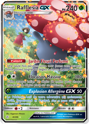 Carte Pokémon Rafflesia-GX 4/236 Ultra Rare Éclipse Cosmique