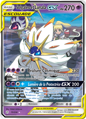 Carte Pokémon Solgaleo et Lunala-GX 75/236 Ultra Rare Éclipse Cosmique