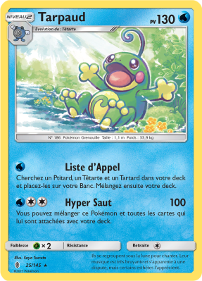 Carte Pokémon Tarpaud 25/145 Holographique Gardiens Ascendants
