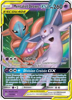 Carte Pokémon Mentali et Deoxys-GX 72/236 Ultra Rare Harmonie des Esprits
