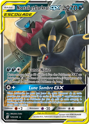 Carte Pokémon Noctali et Darkrai-GX 125/236 Ultra Rare Harmonie des Esprits