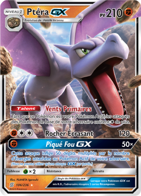 Carte Pokémon Ptéra-GX 106/236 Ultra Rare Harmonie des Esprits