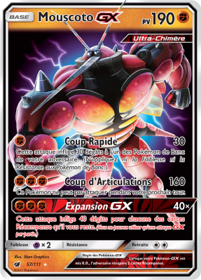 Carte Pokémon Mouscoto-GX 57/111 Ultra Rare Invasion Carmin