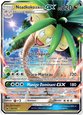 Carte Pokémon Noadkoko d'Alola-GX 74/111 Ultra Rare Invasion Carmin
