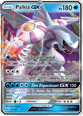 Carte Pokémon Palkia-GX 20/131 Ultra Rare Lumière Interdite