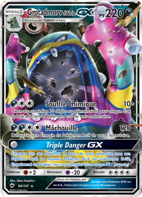 Carte Pokémon Grotadmorv d'Alola-GX 84/147 Ultra Rare Ombres Ardentes