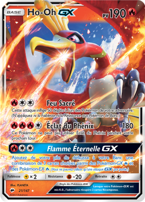 Carte Pokémon Ho-Oh-GX 21/147 Ultra Rare Ombres Ardentes