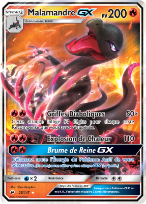 Carte Pokémon Malamandre-GX 25/147 Ultra Rare Ombres Ardentes