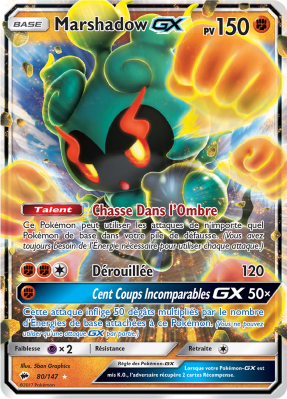 Carte Pokémon Marshadow-GX 80/147 Ultra Rare Ombres Ardentes