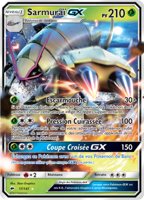 Carte Pokémon Sarmuraï-GX 17/147 Ultra Rare Ombres Ardentes