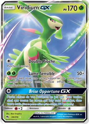 Carte Pokémon Viridium-GX 34/214 Ultra Rare Tonnerre Perdu