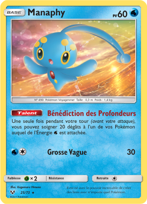 Carte Pokémon Manaphy 25/73 Holographique Légendes Brillantes