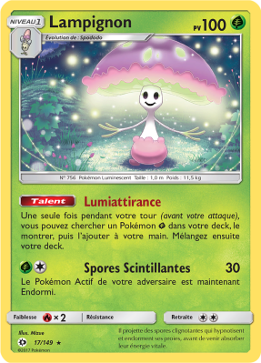 Carte Pokémon Lampignon 17/149 Holographique Soleil et Lune (JCC)