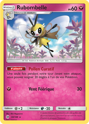 Carte Pokémon Rubombelle 93/149 Holographique Soleil et Lune (JCC)