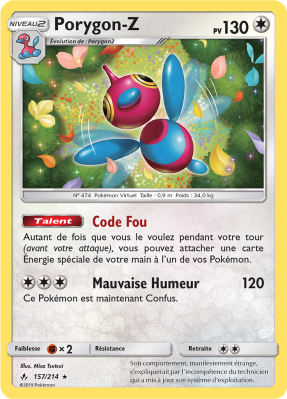 Carte Pokémon Porygon-Z 157/214 Holographique Alliance Infaillible