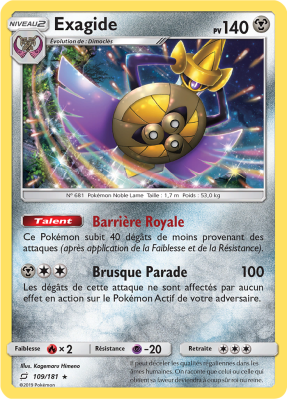 Carte Pokémon Exagide 109/181 Holographique Duo de Choc