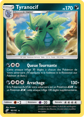 Carte Pokémon Tyranocif 85/181 Holographique Duo de Choc