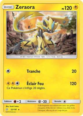 Carte Pokémon Zeraora 52/181 Holographique Duo de Choc