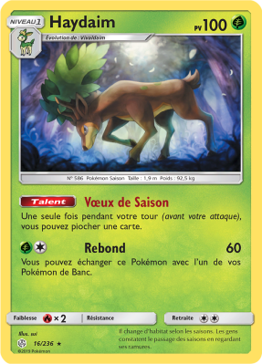 Carte Pokémon Haydaim 16/236 Holographique Éclipse Cosmique
