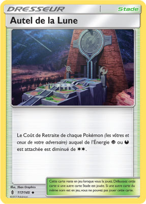 Carte Pokémon Autel de la Lune 117/145 Peu Commune Gardiens Ascendants