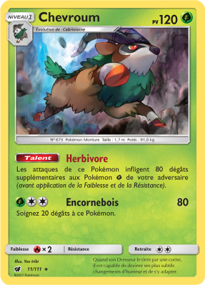 Carte Pokémon Chevroum 11/111 Holographique Invasion Carmin
