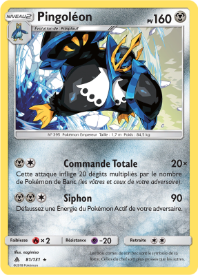 Carte Pokémon Pingoléon 81/131 Holographique Lumière Interdite