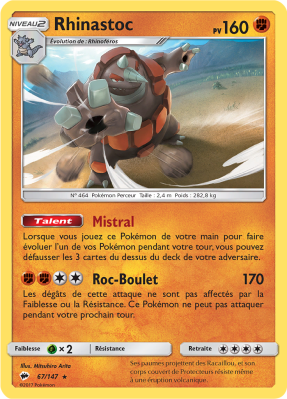 Carte Pokémon Rhinastoc 67/147 Holographique Ombres Ardentes