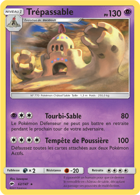 Carte Pokémon Trépassable 62/147 Holographique Ombres Ardentes