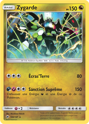 Carte Pokémon Zygarde 100/147 Holographique Ombres Ardentes