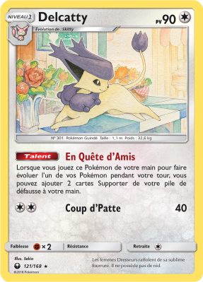 Carte Pokémon Delcatty 121/168 Holographique Tempête Céleste