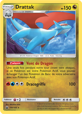 Carte Pokémon Drattak 106/168 Holographique Tempête Céleste