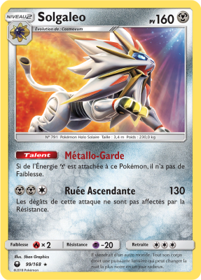 Carte Pokémon Solgaleo 99/168 Holographique Tempête Céleste